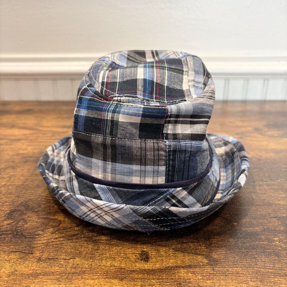 Tommy Bahama La Marque Trilby Fedora Blue Plaid Madras Cotton Summer Vacation - Picture 4 of 10